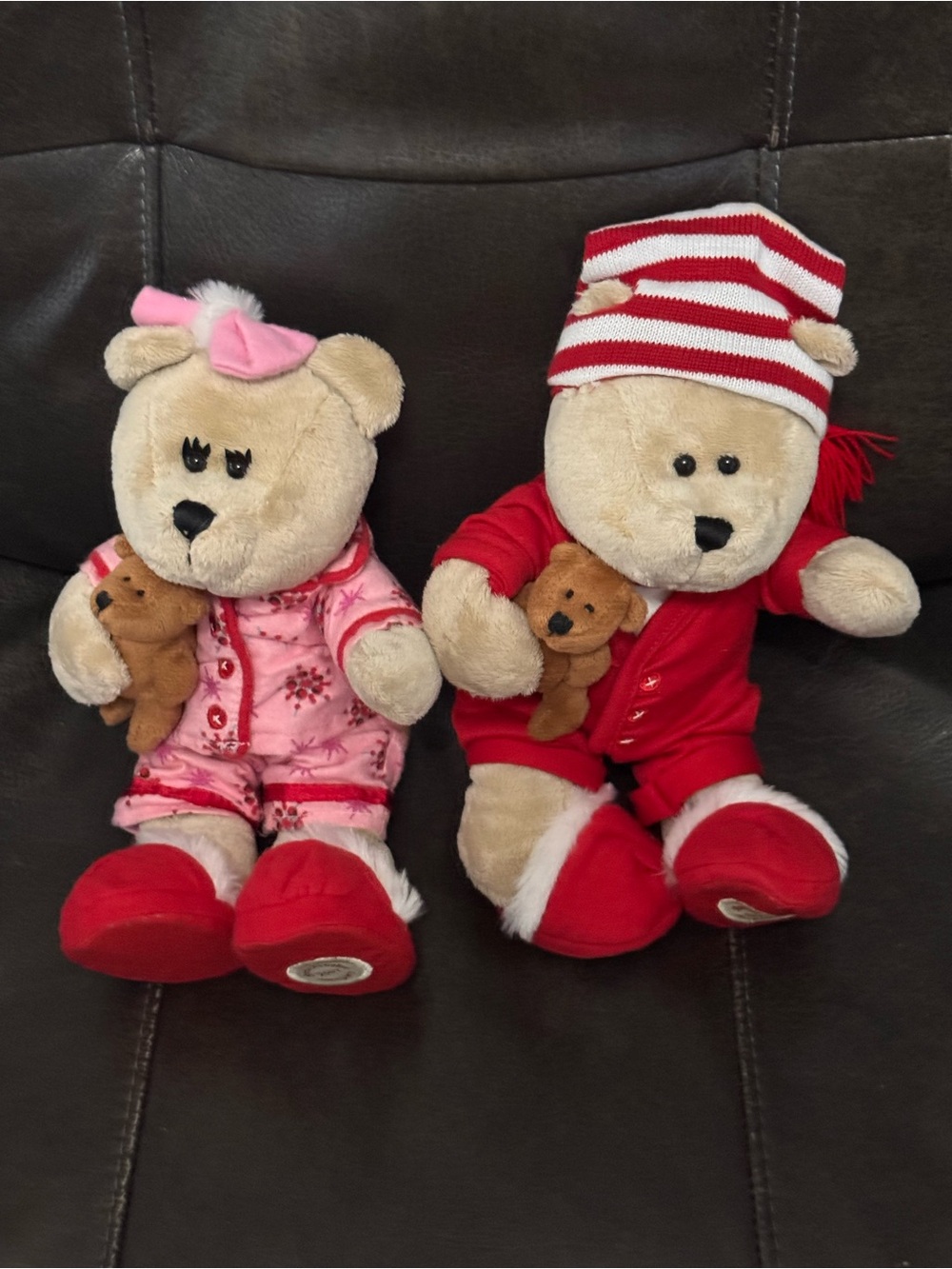 Starbucks Coffee Bearista Bears Plush Teddy 2007 Red & Pink Pajamas 68th Edition